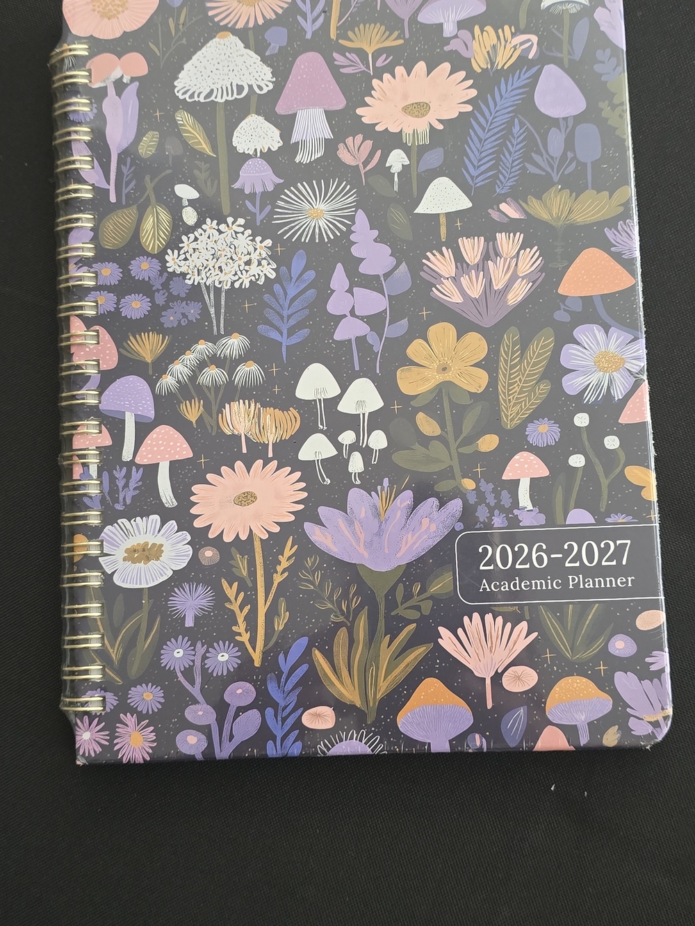 2026-2027 Academic Planner - Floral Night Sky Design (Purple, Pink, Gold)